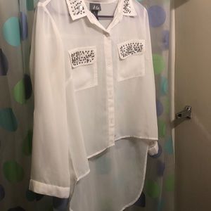 High low sheer shirt